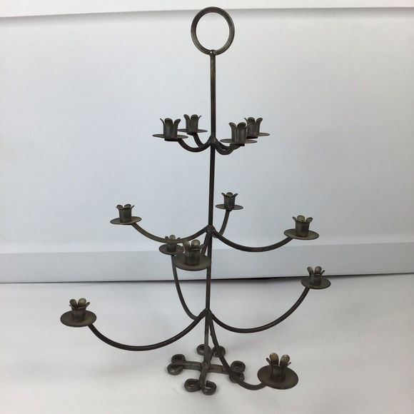 VTG Made in Sweden wrought iron candle tree holder
